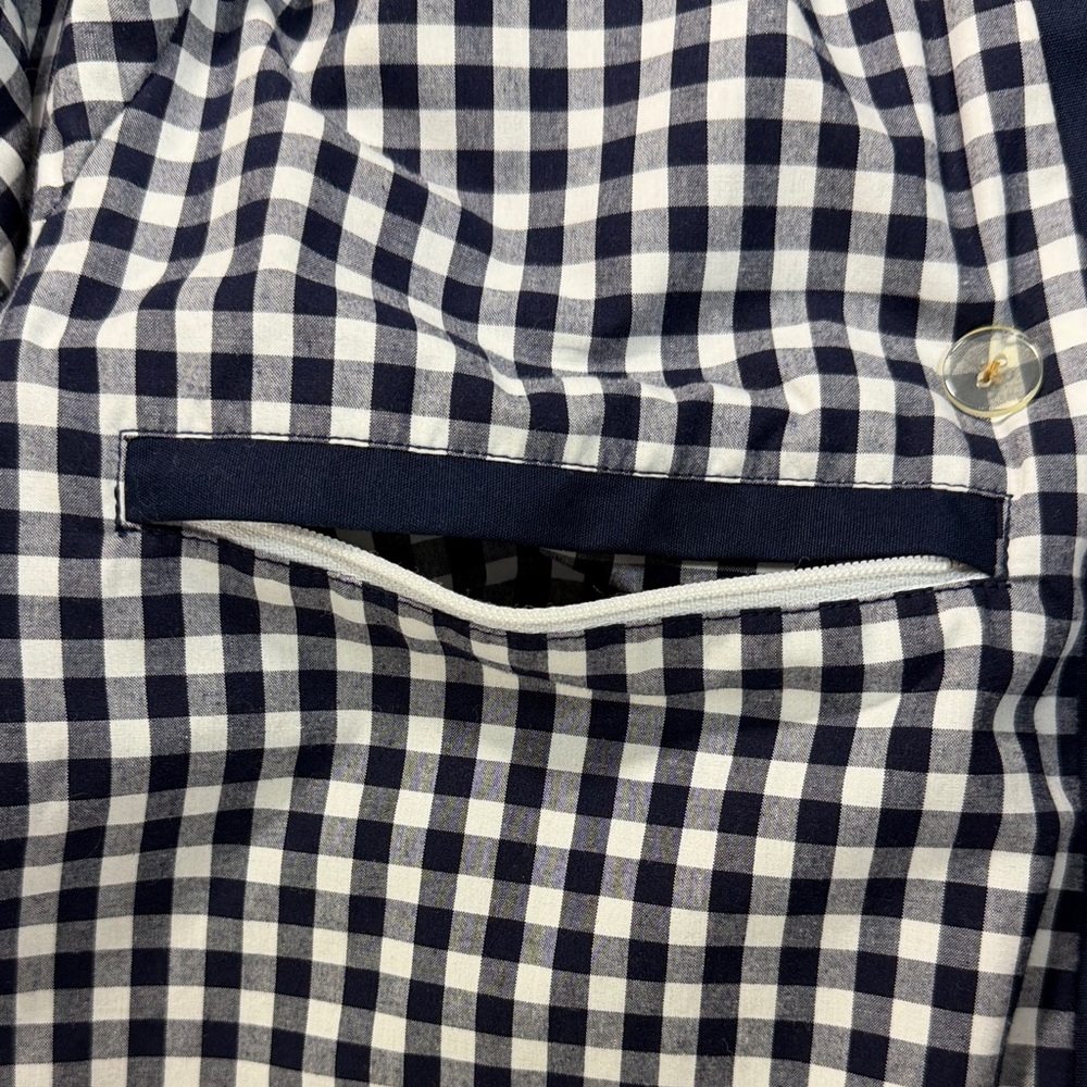 Lauren Ralph Lauren Navy Double-Breasted Belted Trench Coat Checkered Lining L - Picture 13 of 16